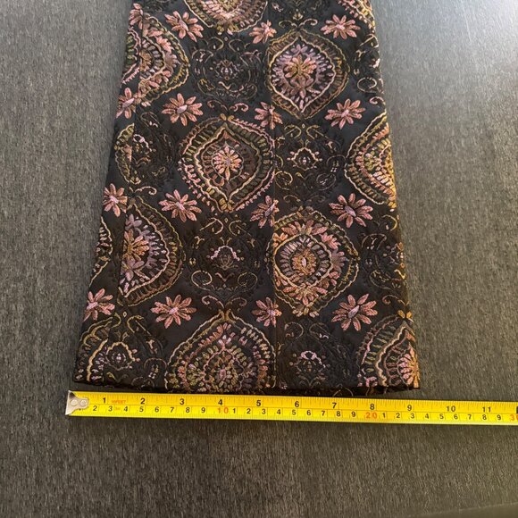 A.L.C. Brocade Flared Pants Trousers Women's Black/Brown/Pink Pattern, Size 2 - Picture 9 of 11